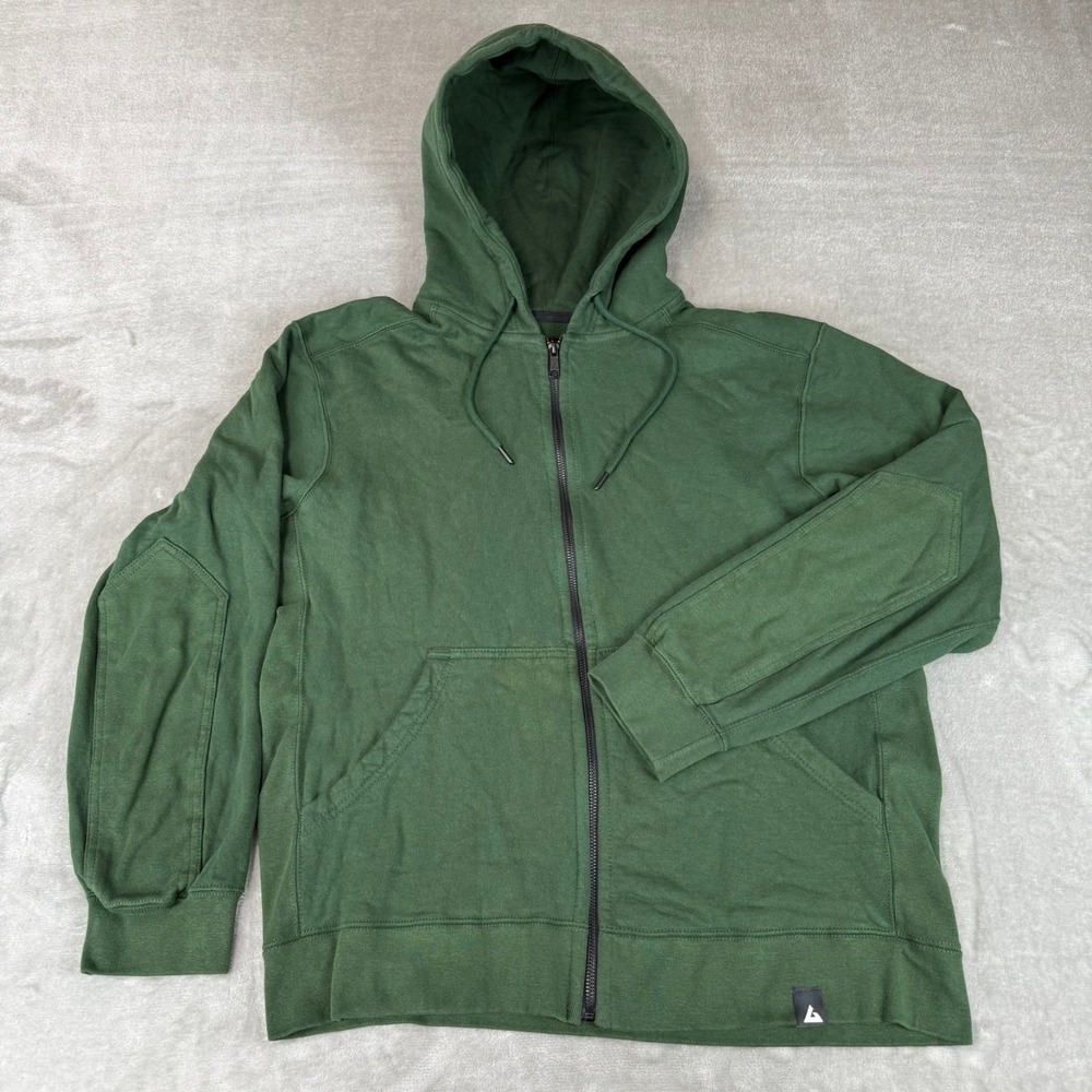 American Giant Relaxed Full Zip Hoodie Men Medium Dark Green Heavy $175 USA NWOT